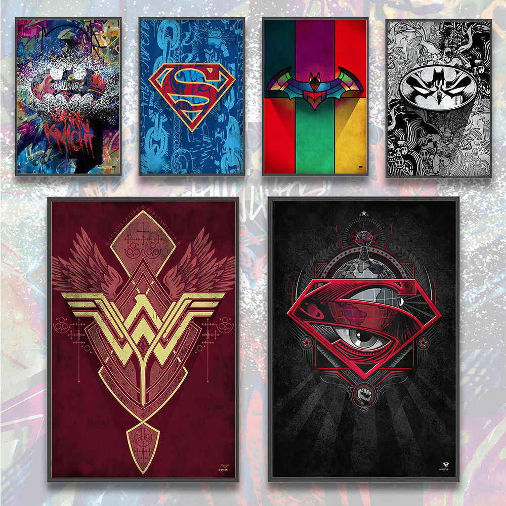 DC Superman Logo Self-adhesive Poster Movie Wallpaper Figures Home Decoration Painting Wall Art Batman Room Decor Kids Gift DC Superman Logo Self-adhesive Poster Movie Wallpaper Figures Home Decoration Painting Wall Art Batman Room Decor Kids Gift